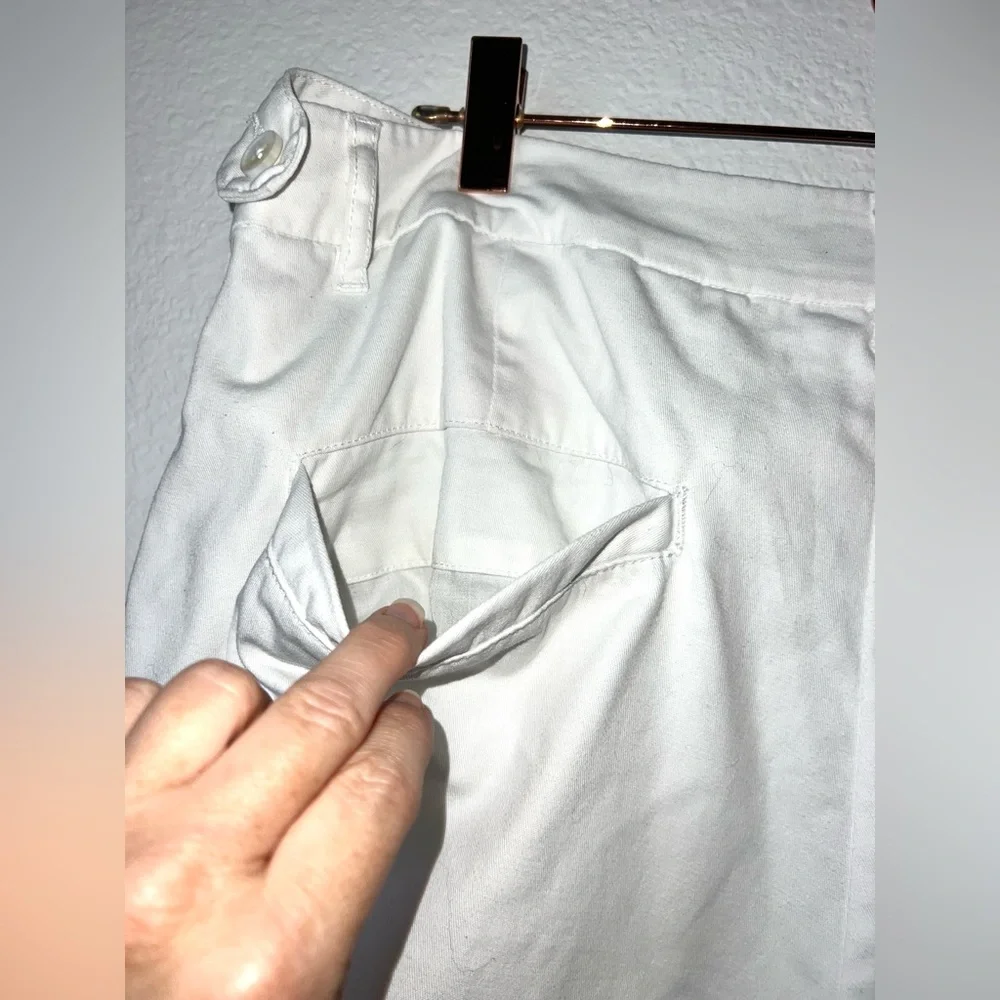 ASOS DESIGN tailored barrel leg white pants high rise belt loops pockets Sz‎ 12